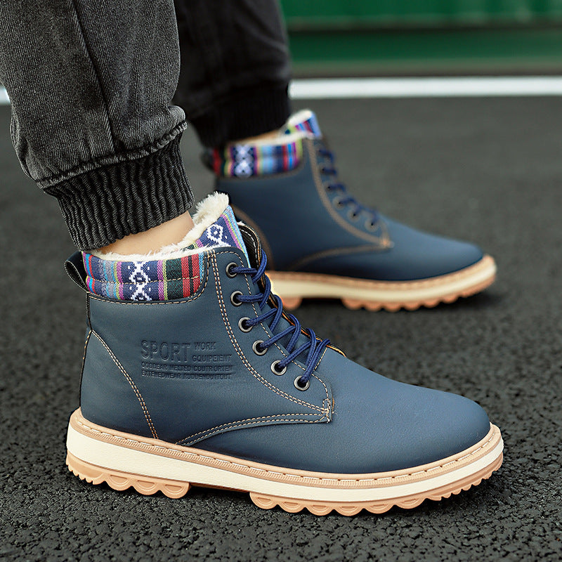 Bottes Souples d'Affaires pour Hommes Chaussures d'Hiver Bottes de Neige Imperméables avec Doublure Chaude en Peluche Chaussures d'Hiver Bottes Décontractées Bottes de Randonnée d'Hiver Doublure Extérieure Antidérapante Chaussures de Sport d'Extérieur
