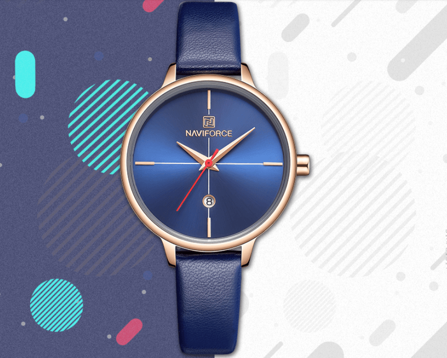 Montre de Luxe Femme avec Bracelets en Cuir Boîtier en Acier Brillant Verre Anti-rayures Design Unique Cadeau Parfait
