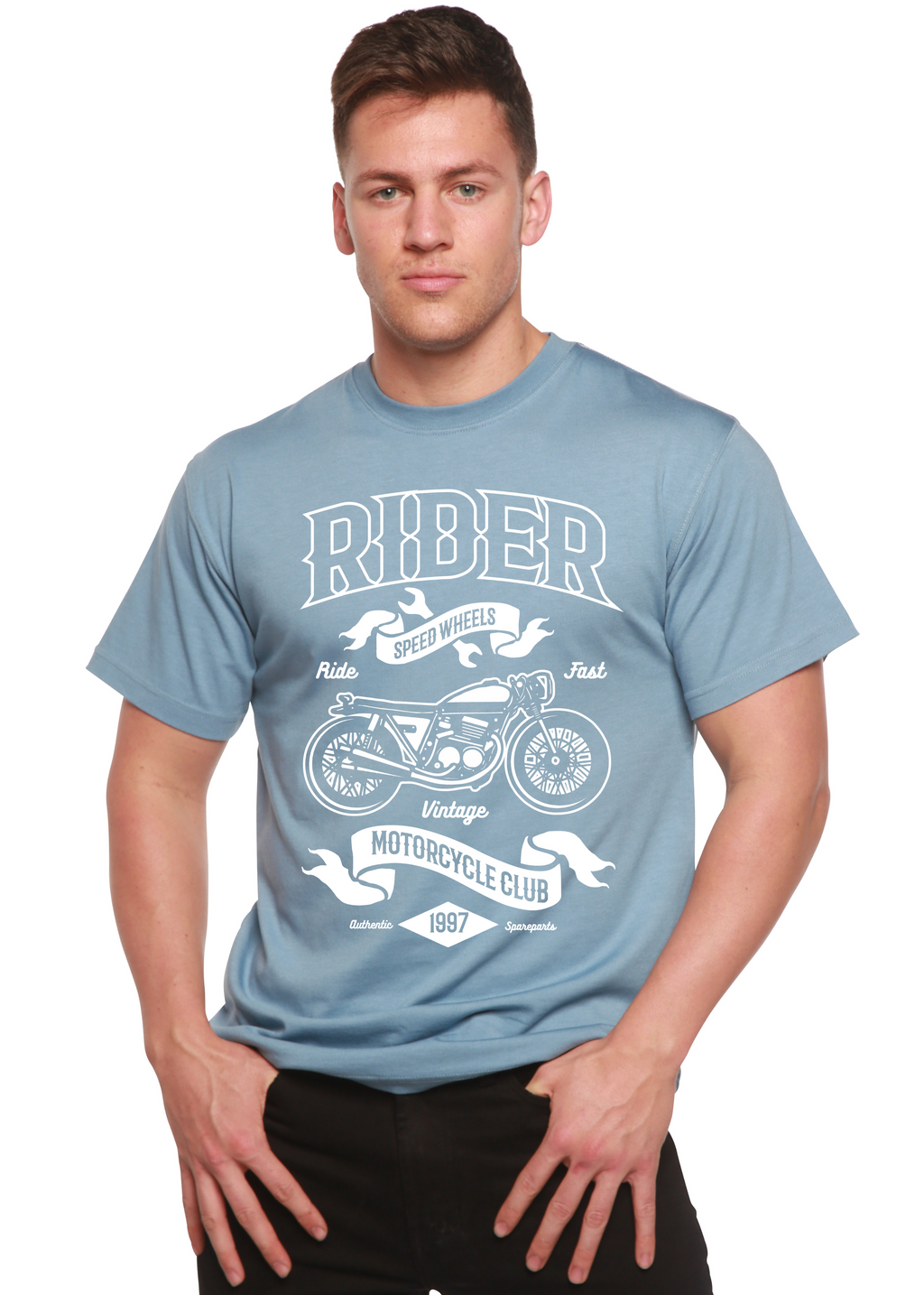 T-shirt graphique Rider Spun Bamboo® à manches courtes en viscose de bambou/coton biologique pour homme