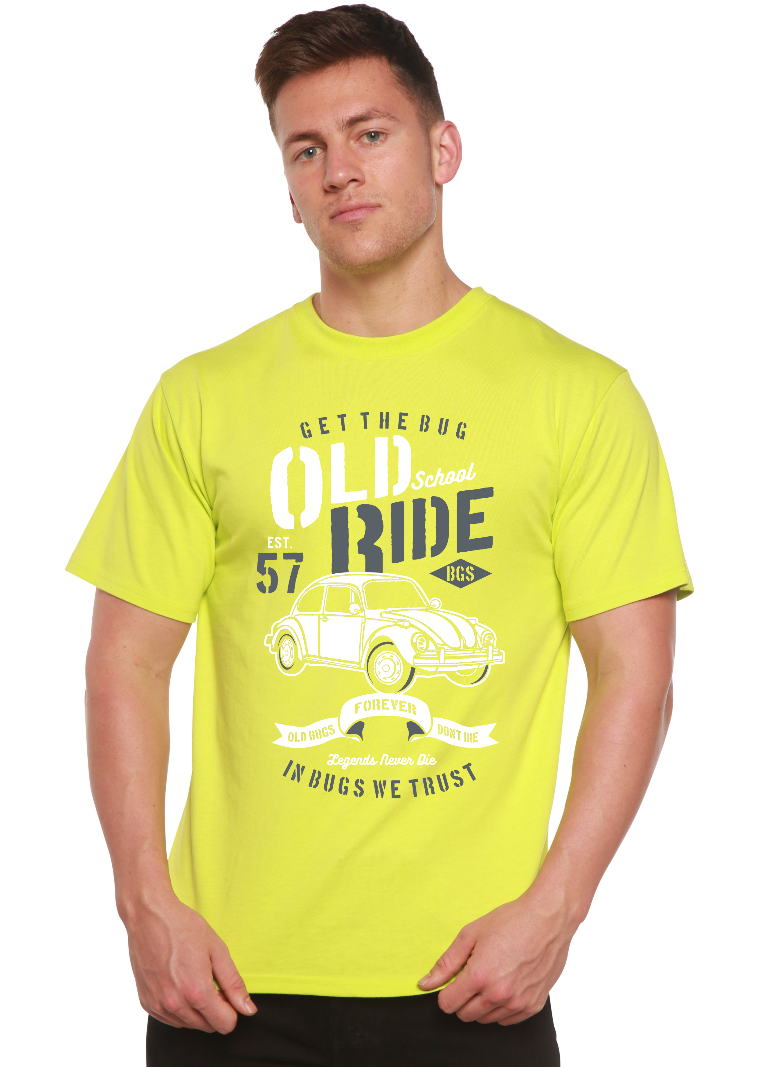 T-shirt graphique manches courtes Old School Ride Spun Bamboo® pour homme en viscose de bambou/coton biologique