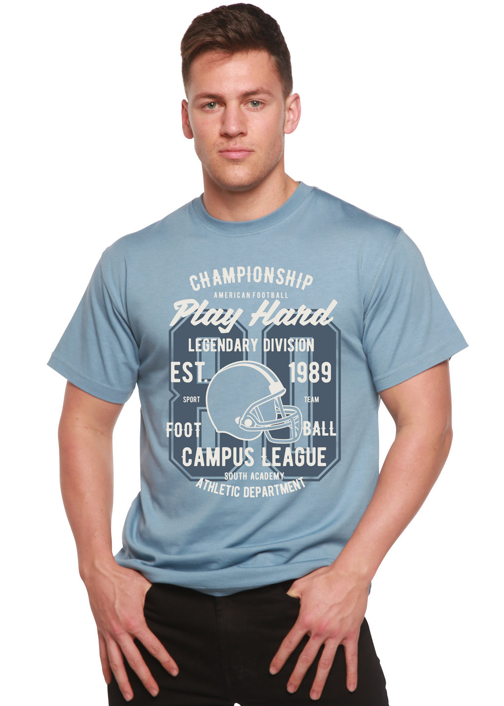 Jouer le T-shirt graphique à manches courtes en viscose de bambou/coton biologique Hard Spun Bamboo® pour hommes