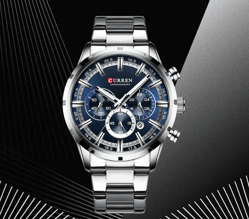 Montre de sport étanche en acier inoxydable pour homme avec chronomètre et affichage de la date spécial, design unique, cadeau parfait