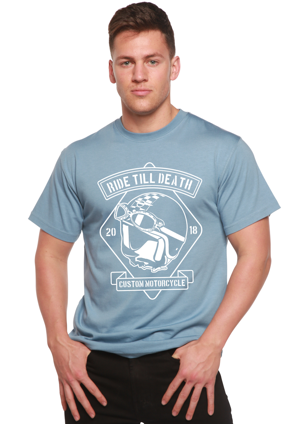 T-shirt à manches courtes graphique en bambou viscose/coton biologique filé Ride Till Death Spun Bamboo® pour hommes