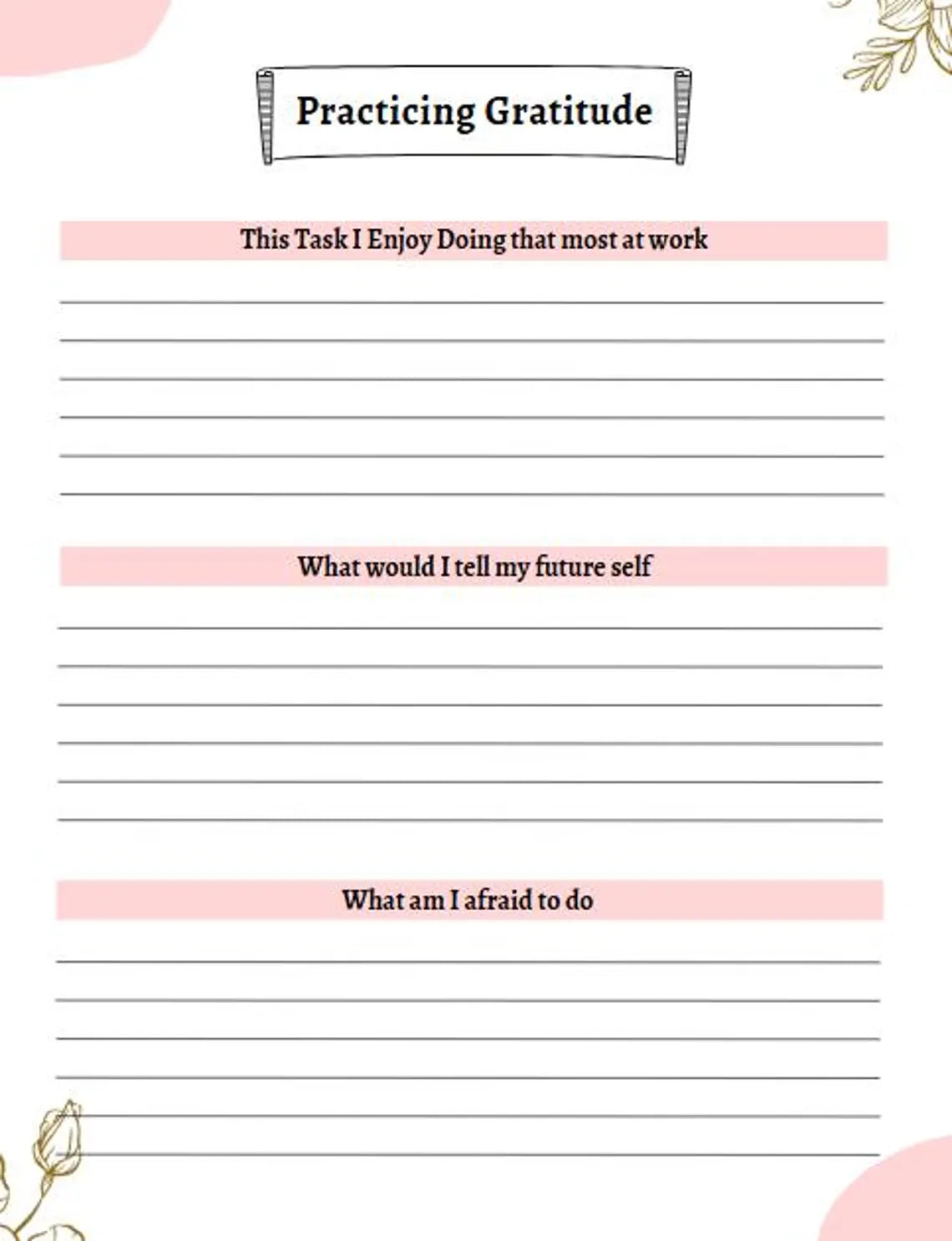 Gratitude & Growth Planner – 38-Page Canva Template