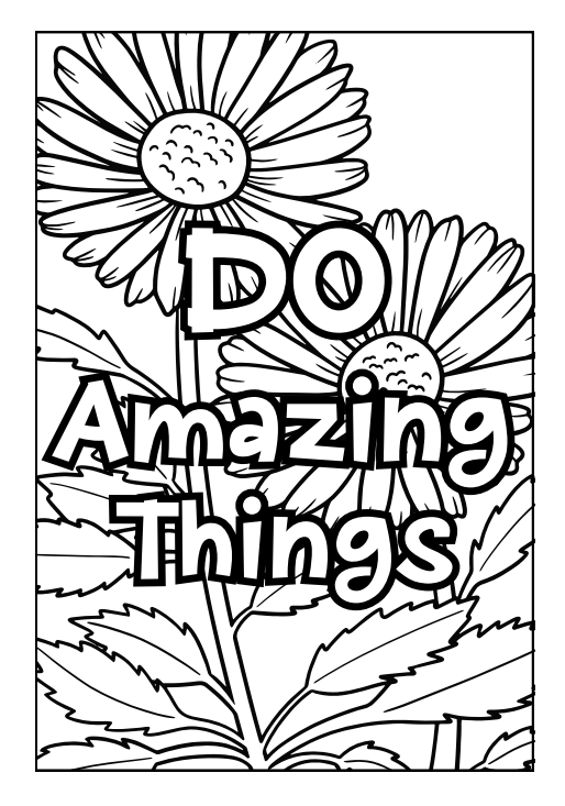 Livre de coloriage de citations motivantes (49 pages) – Téléchargement instantané PDF