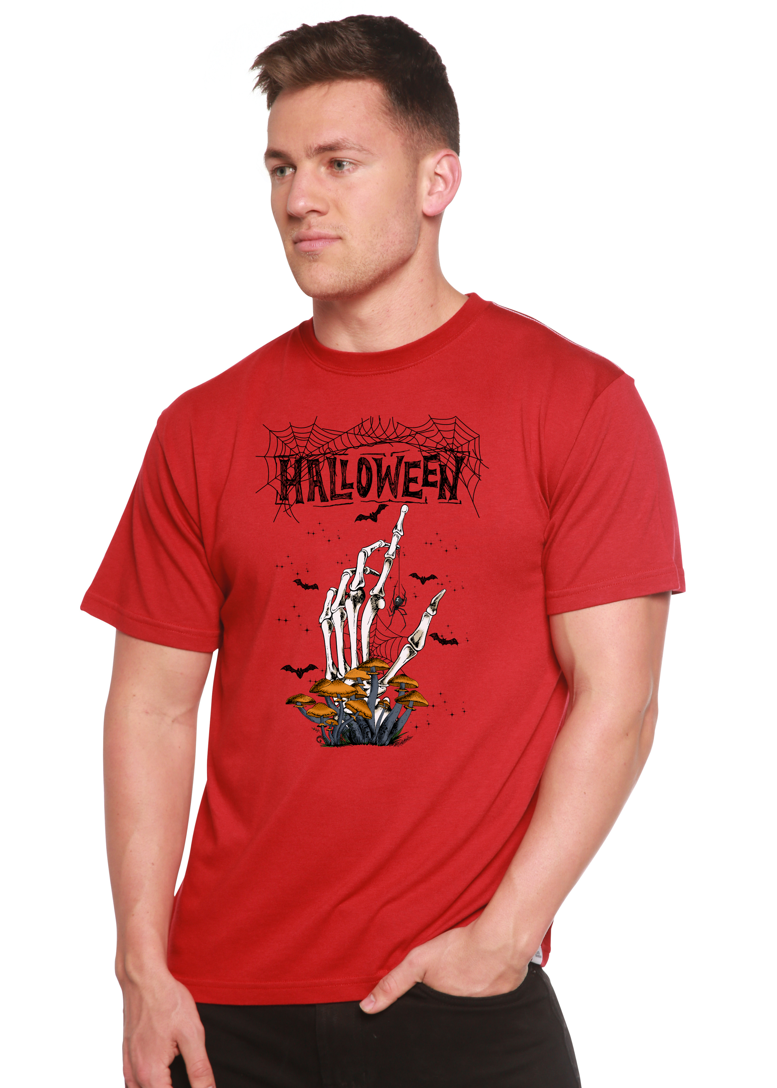 T-shirt graphique à manches courtes pour homme en bambou viscose/coton biologique Halloween