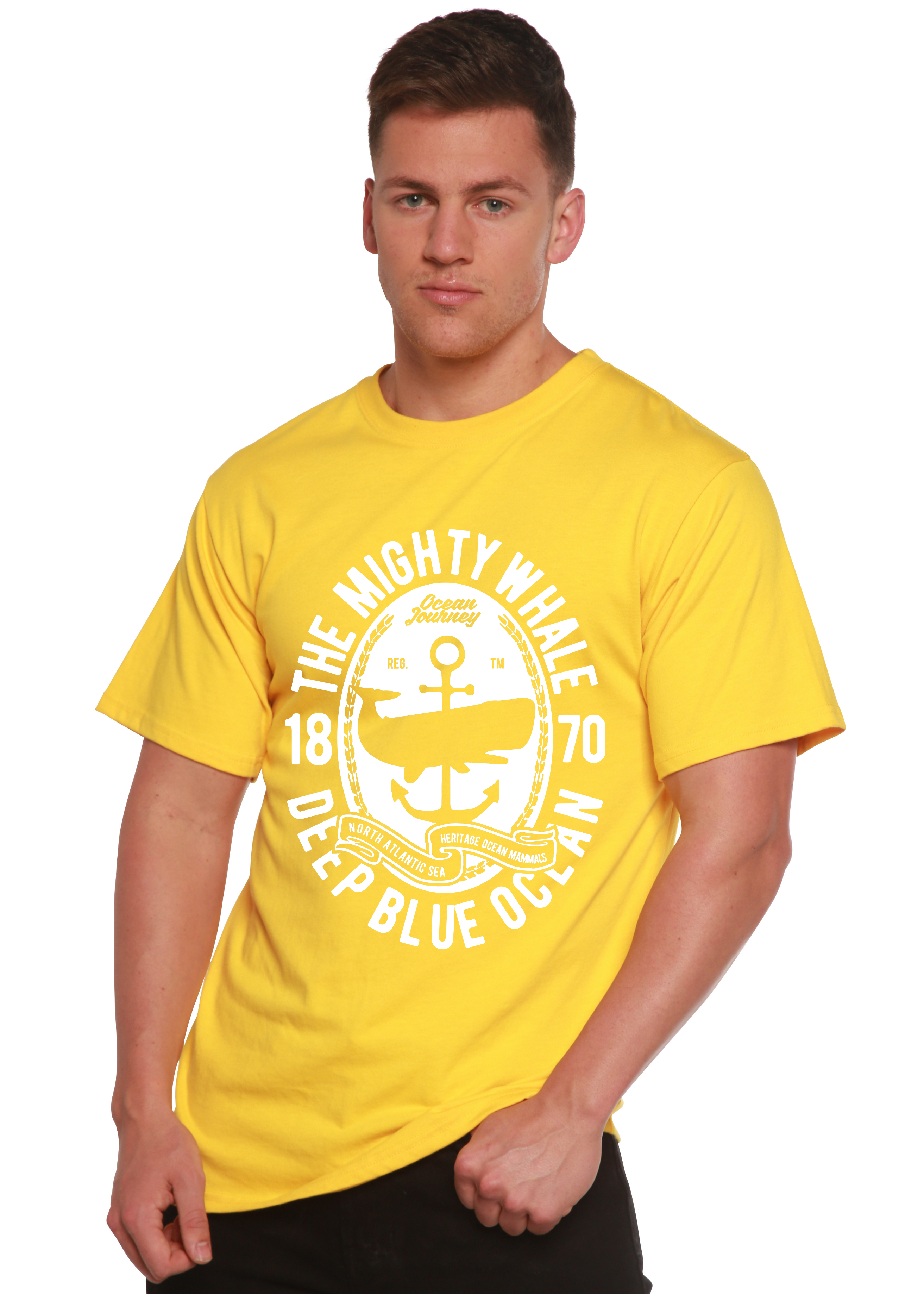 T-shirt à manches courtes Mighty Spun Bamboo® en viscose de bambou/coton biologique pour homme avec motif