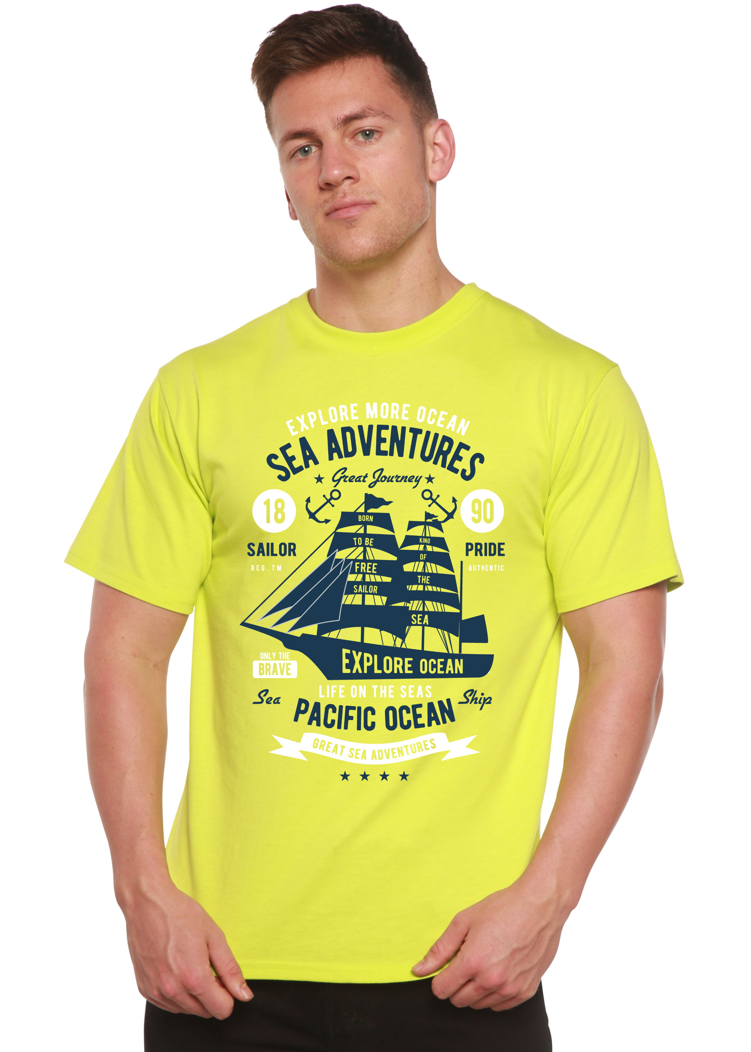 T-shirt graphique Sea Adventures Spun Bamboo® à manches courtes en viscose de bambou/coton biologique pour homme