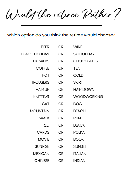 Retirement Party Game Pack – Printable PDF with Fun Icebreakers, Trivia & Toasts