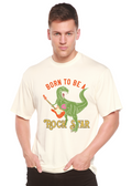 T-shirt graphique à manches courtes en viscose de bambou et coton biologique pour homme Born To Be A Rock Star