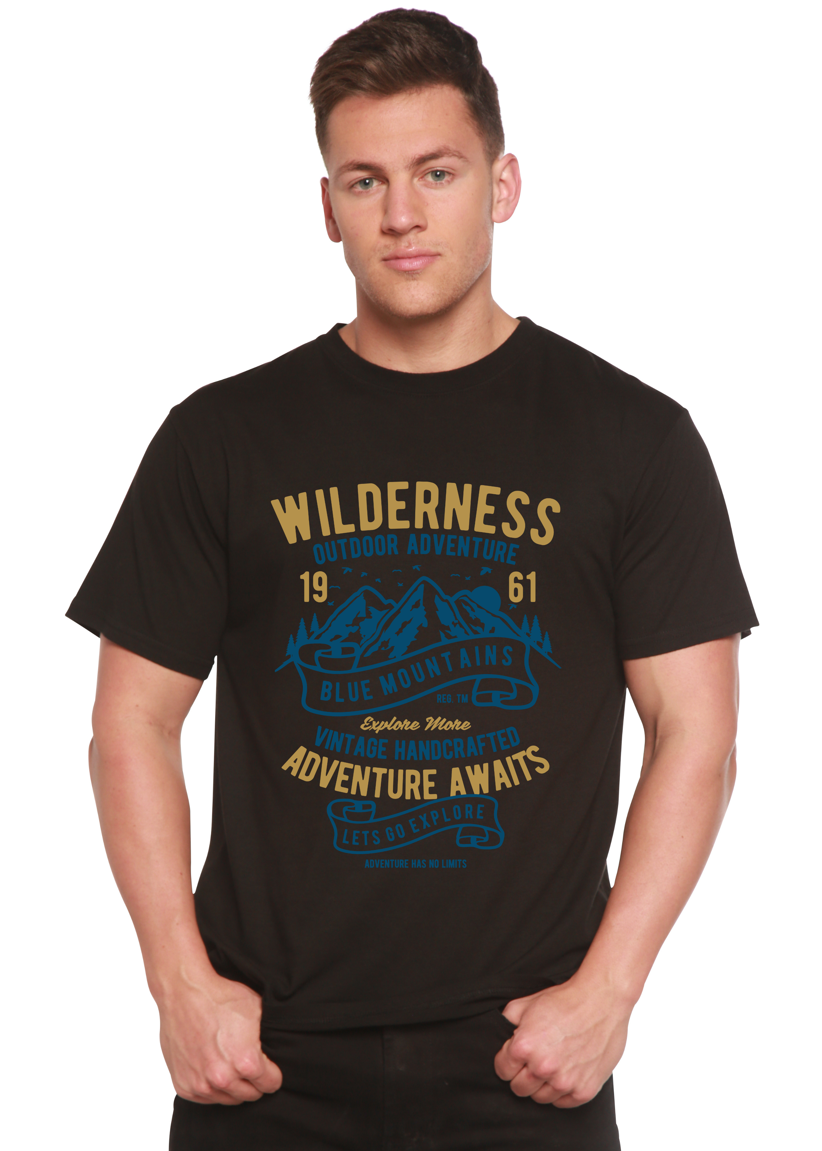 T-shirt à manches courtes et motif graphique Wilderness Spun Bamboo® pour homme, en viscose de bambou/coton biologique