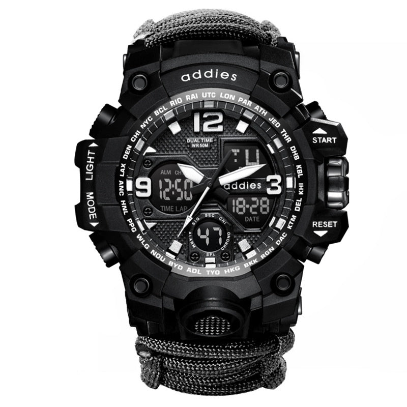 Montre de survie militaire pour homme avec boussole/sifflet/grattoir/étanche 30M, style G pour hommes, montre de sport antichoc Relogio Masculino