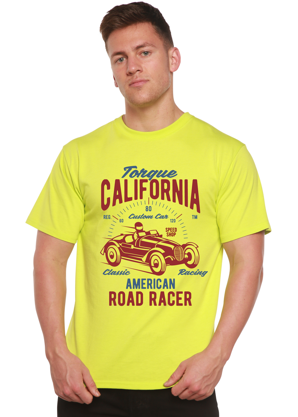 T-shirt graphique Torque California à manches courtes en viscose de bambou/coton biologique filé pour hommes