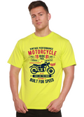 T-shirt graphique à manches courtes pour hommes en bambou/coton biologique "Motorcycle Ride Free"