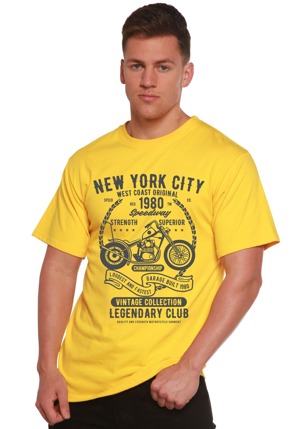 T-shirt graphique à manches courtes en viscose de bambou/coton biologique Spun Bamboo® pour hommes New York City