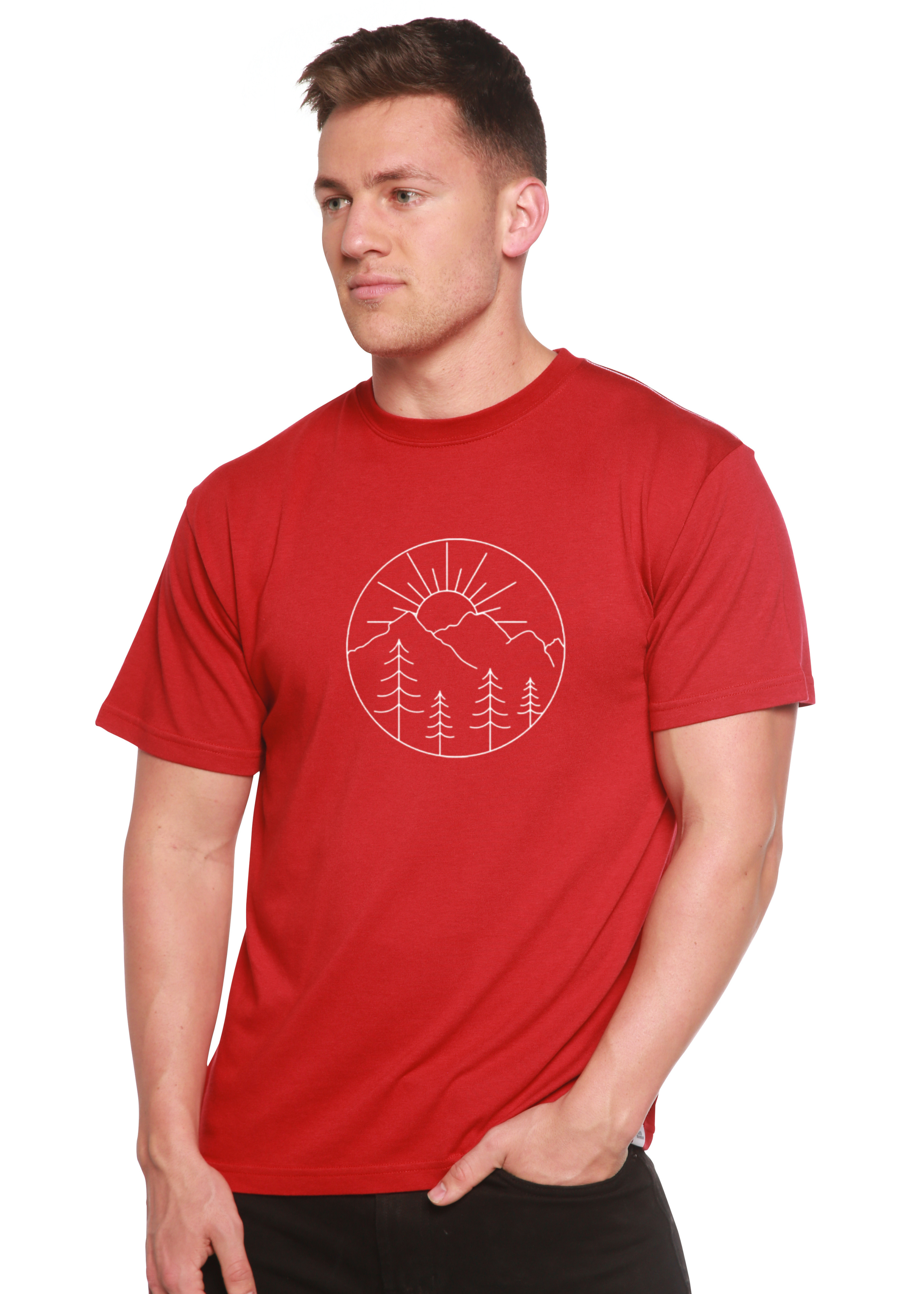 T-Shirt Graphique Homme Manches Courtes en Viscose de Bambou/Coton Biologique "Amoureux de la Nature"