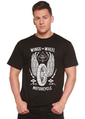 T-shirt à manches courtes en bambou/coton biologique à motif Wings And Wheel Spun Bamboo® pour homme