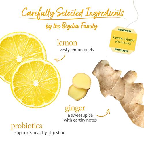 Bigelow Tea, Tisane Citron Gingembre (Sans caféine), 18 sachets