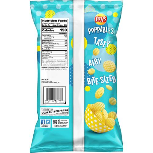 Lays Poppables Collations de pommes de terre saveur sel marin, 142 g