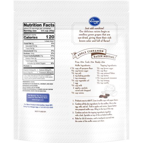 Kroger Raisins sans pépins Sachet 907 g