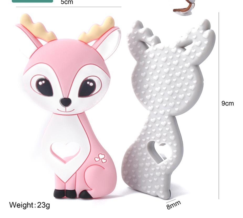 Bébé Anneau de Dentition Silicone Lapin Qualité Alimentaire Anneau de Dentition Lapin Allaitement Accessoires de Dentition Anneau de Dentition Animal en Silicone Pour Enfants et Bébés