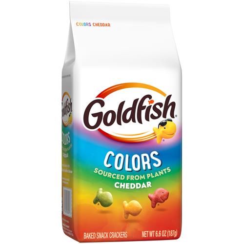 Goldfish Colors Biscuits au fromage cheddar, Biscuits apéritifs cuits au four, Sac de 187 g