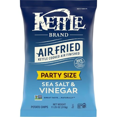 Croustilles Kettle Brand, croustilles de pommes de terre frites à l'air, sel de mer et vinaigre, sac format fête de 319 g