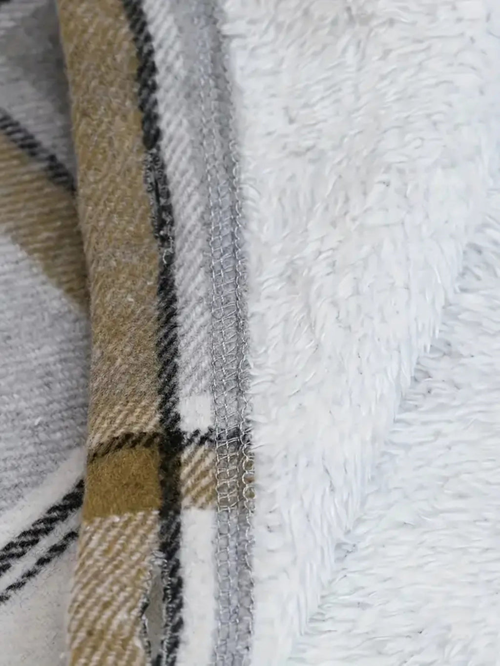 Veste à capuche écossaise pour femme – Manches longues doublées de laine