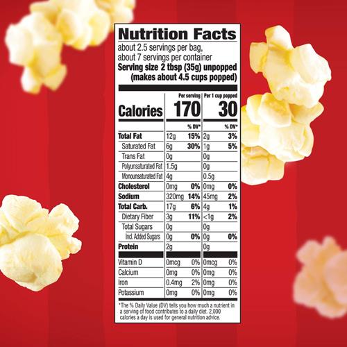 Orville Redenbachers Popcorn pour micro-ondes, saveur beurre de cinéma, 93 g, paquet de 3