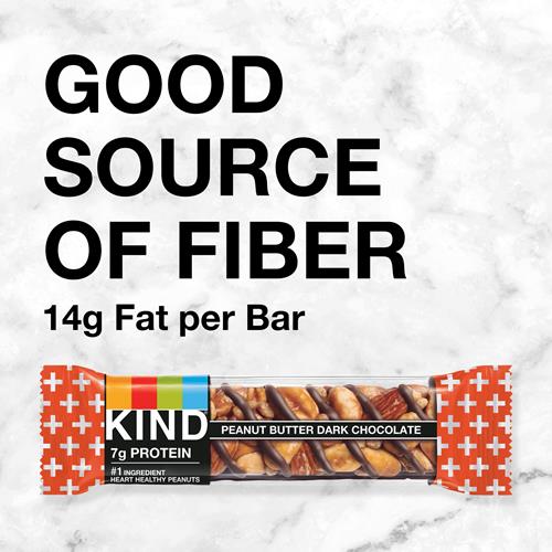 Kind Barres de Noix, Cacahuète Chocolat Noir, Snacks Sains, Sans Gluten, 8g Protéines, 12 Barres