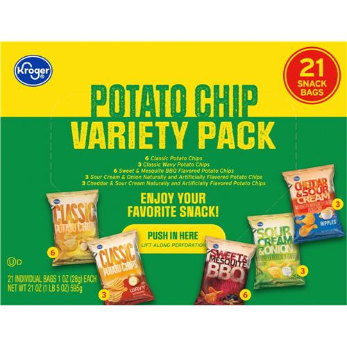 Kroger Chips de pomme de terre, paquet varié, 21 unités / 1 oz