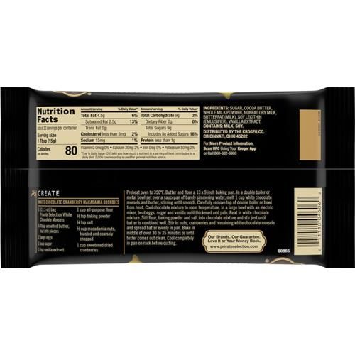 Pépites de chocolat blanc Sélection privée 326 g