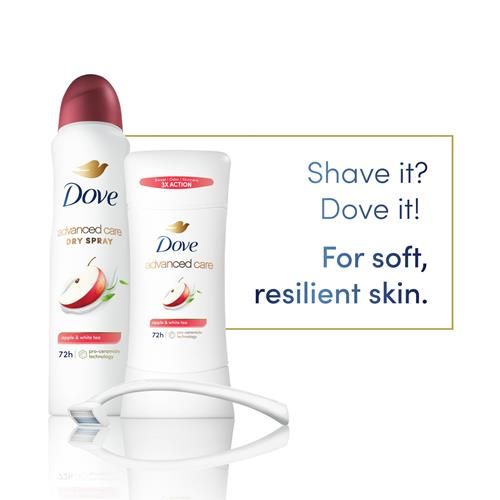 Dove Advanced Care Antisudorifique en bâton pour aider à réparer la barrière cutanée après le rasage, Pomme & Thé blanc avec protection 72 heures contre la transpiration et les odeurs, 74 g