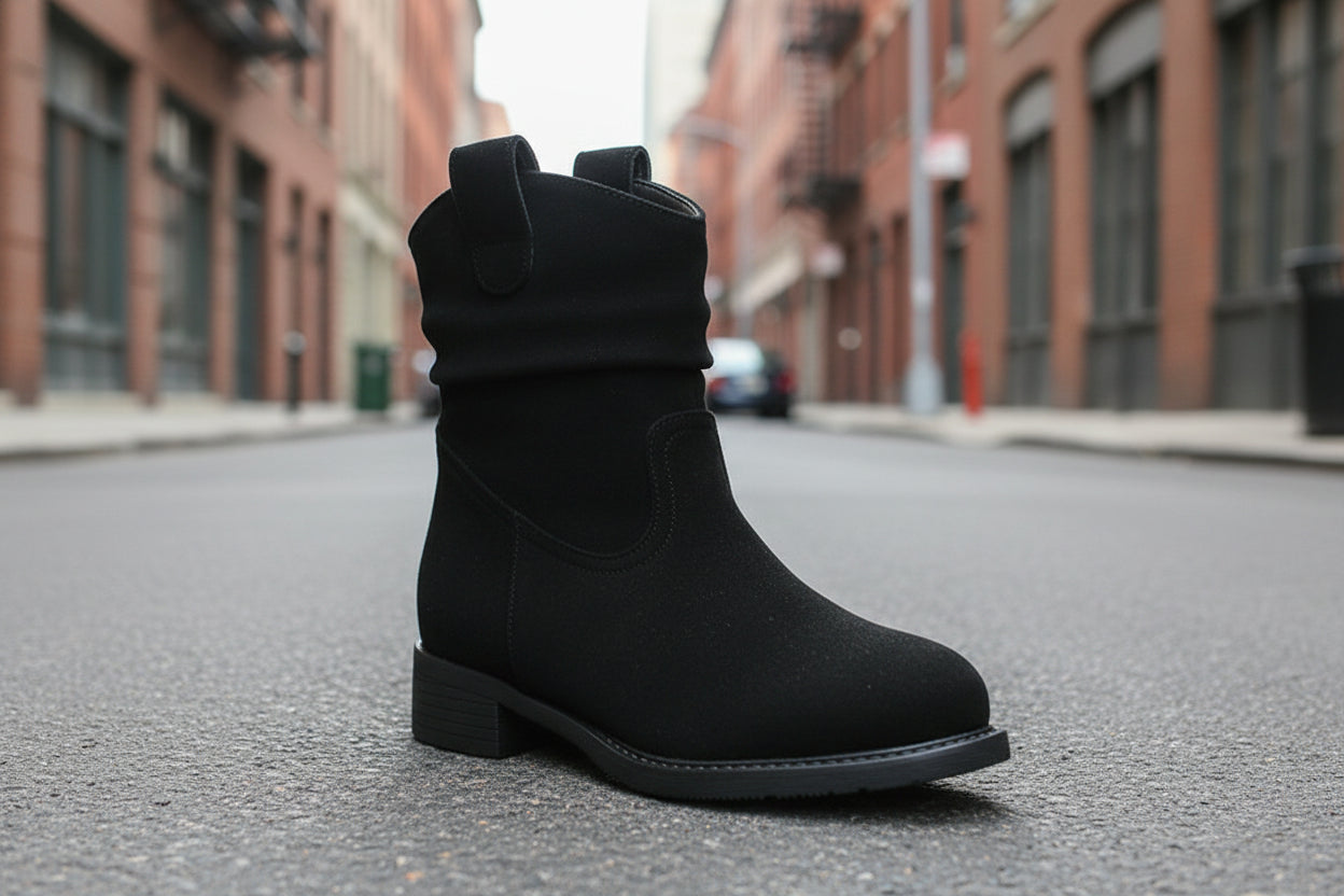 Bottines Femme Daim à Talon Carré Affinant la Silhouette