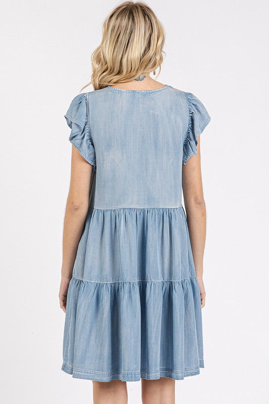Nouvelle Robe Mini à Volants et Manches Courtes à Col en V pour Femme – Style Léger, Tendance, Féminin, Élégant et Ludique