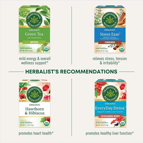 Thé Traditional Medicinals, Hibiscus Bio, Soutient Votre Système Cardiovasculaire, 16 Sachets de Thé
