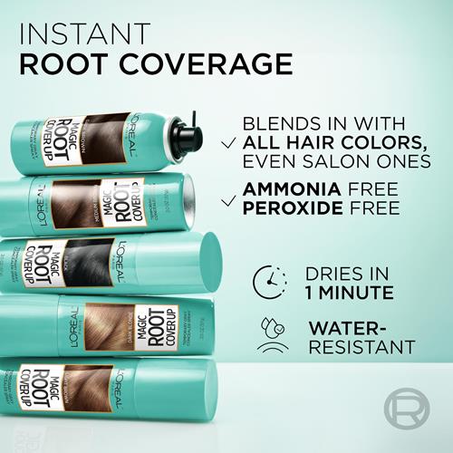 Loreal Paris Root Cover Up Temporary Gray Concealer Spray, Hair Color Spray With Filling & Thickening Coverage, Dark Brown, Packaging May Vary