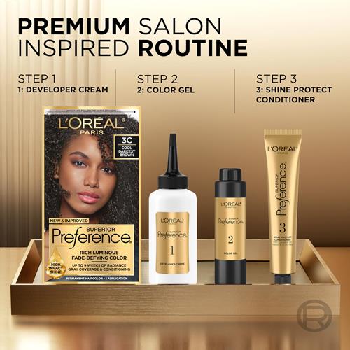 Coloration permanente anti-affadissement et brillante Superior Preference de L'Oréal Paris, 6 Châtain clair, Lot de 1, Teinture capillaire