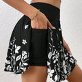 🌼 Short taille haute à imprimé floral minimaliste pour femme avec poches