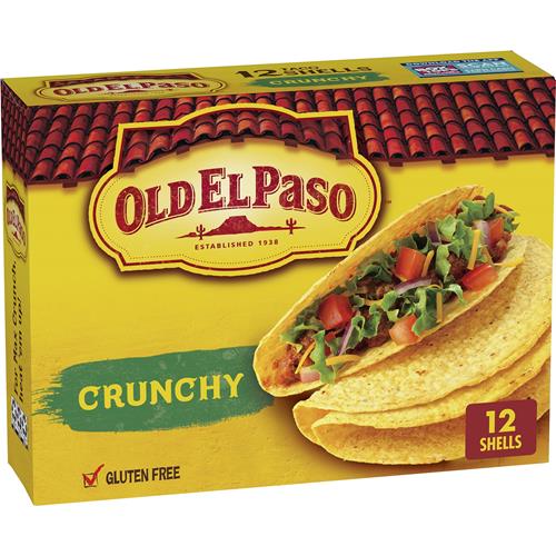 Old El Paso Tacos Croquants, Sans Gluten, 12 unités, 130 g.