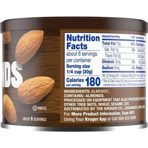 Amandes crues non salées Kroger 6 oz