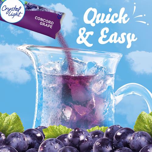 Mélange pour boisson en poudre Crystal Light Raisin Concord Arôme Artificiel, Paquets pour pichet, 6 U.