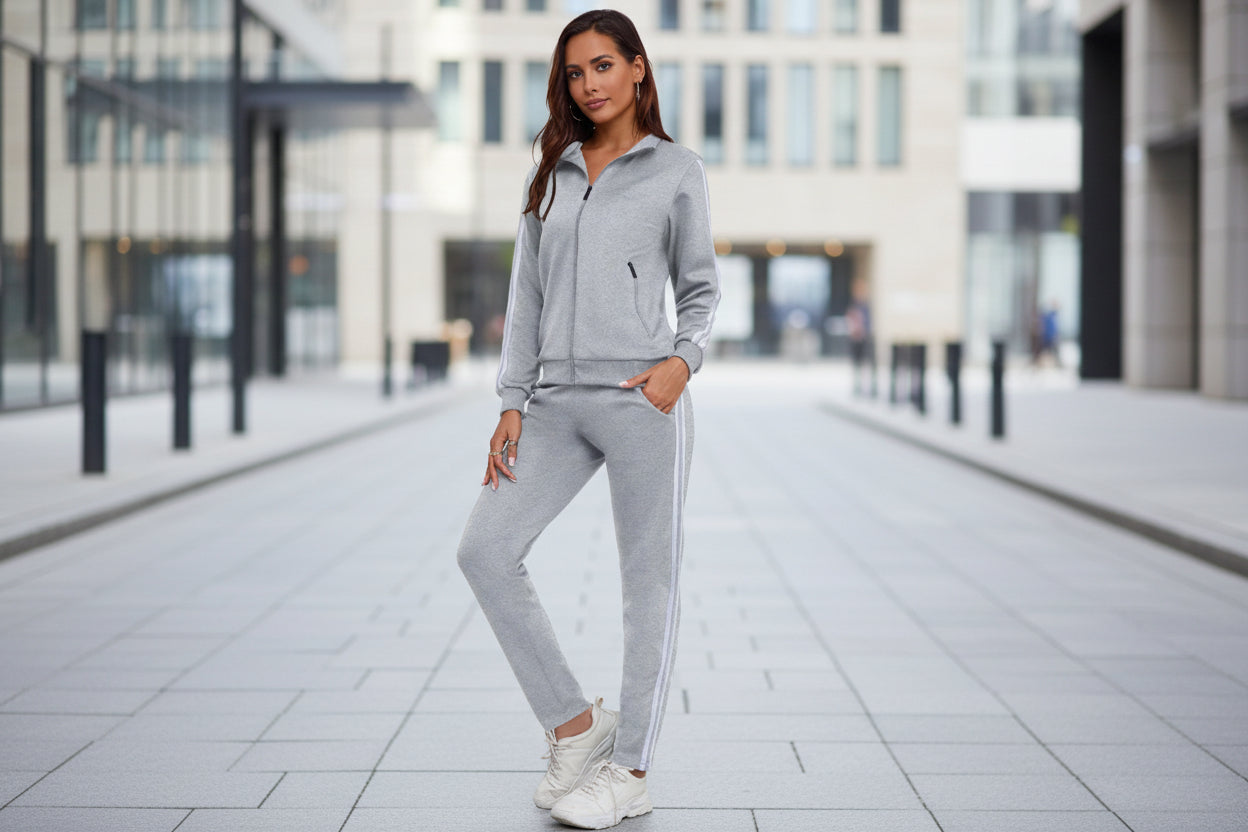 Ensemble de survêtement femme imprimé, avec sweat à capuche à manches longues