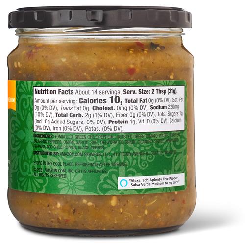 Salsa Verde aux cinq poivres Aplenty, moyenne, 439 g