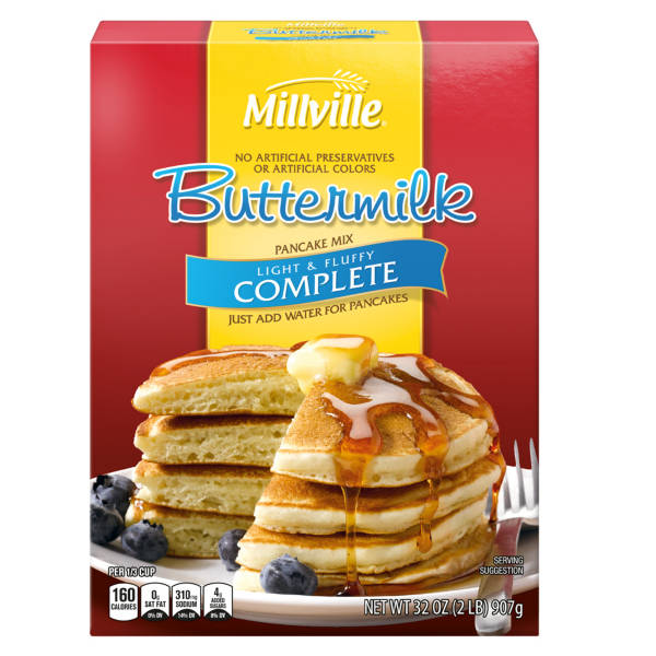 Préparation complète pour crêpes et gaufres au babeurre Millville, 907 g