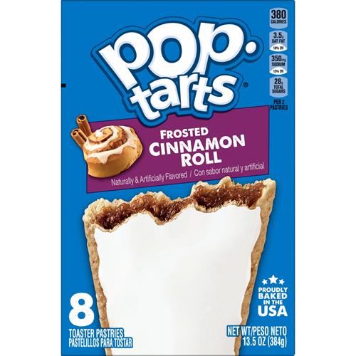 Pop-Tarts Pâtisseries à toaster, Petits déjeuners, Snacks pour enfants, Cannelle givrée, Boîte de 382g (8 Pop-Tarts)