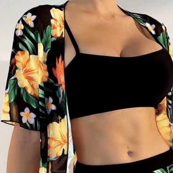 Ensemble de plage fleuri pour femme – Tenue d'été deux pièces