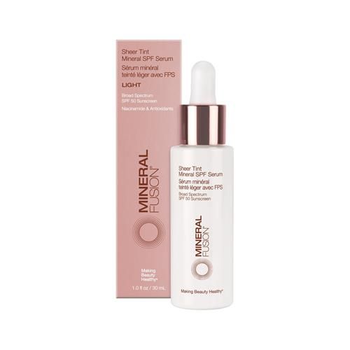 Sérum Visage Minéral Fusion, Sérum Teinté Minéral Transparent FPS, 30 ml, Clair, Crème Solaire Minérale Teintée à Large Spectre FPS 50, Couvrance Transparente, Fini Léger et Rosé Pour une Peau Éclatante et Protégée - Pa
