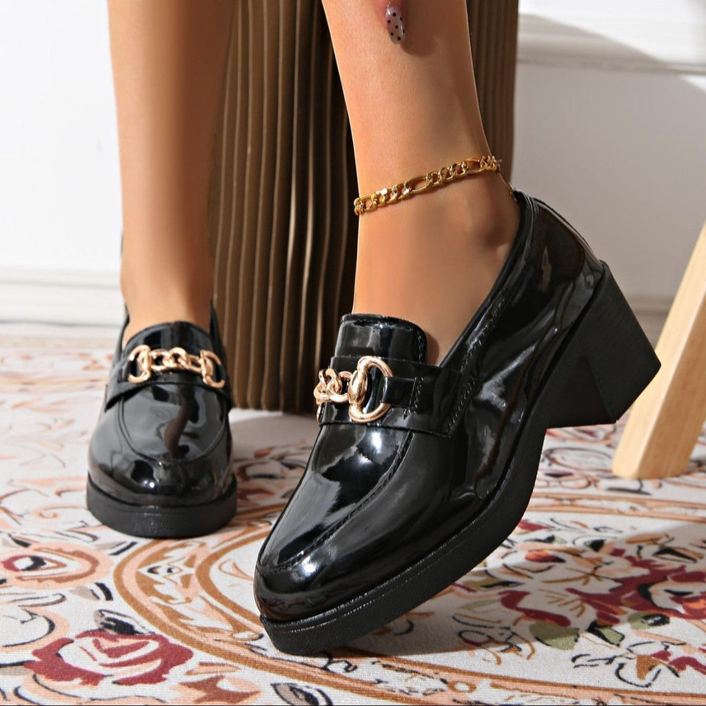 Escarpins Femme Bout Rond Talon Bas Nœud Papillon – Chaussures Décontractées en PU Grande Taille