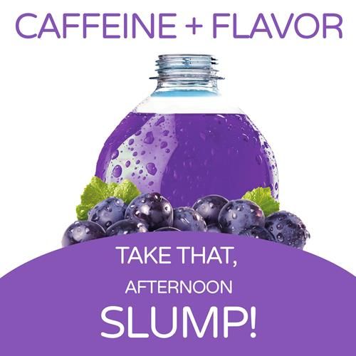 Crystal Light Raisin, mélange pour boisson en poudre naturellement aromatisé, avec caféine, 10 sachets individuels.